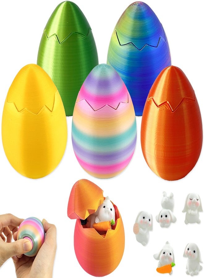 Wercow 5Pcs 3D Printed Spiral Egg Fidget,Easter Eggs ,Easter Egg Relax Anxiety Toy for Kids Easter Basket Stuffer Filler,Family Travel Games Gifts Student Best Gift for Classroom - Image 1